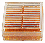 Micro-Tec DB5 reusable desiccant box with orange indicating silica gel, 56x56x26mm